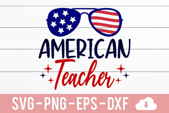 American Teacher Graphic Design Asset for Crafts and Creations