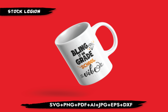 Bling It on Grade School Vibe: A Fresh Graphic Design Asset for Crafts and Marketing